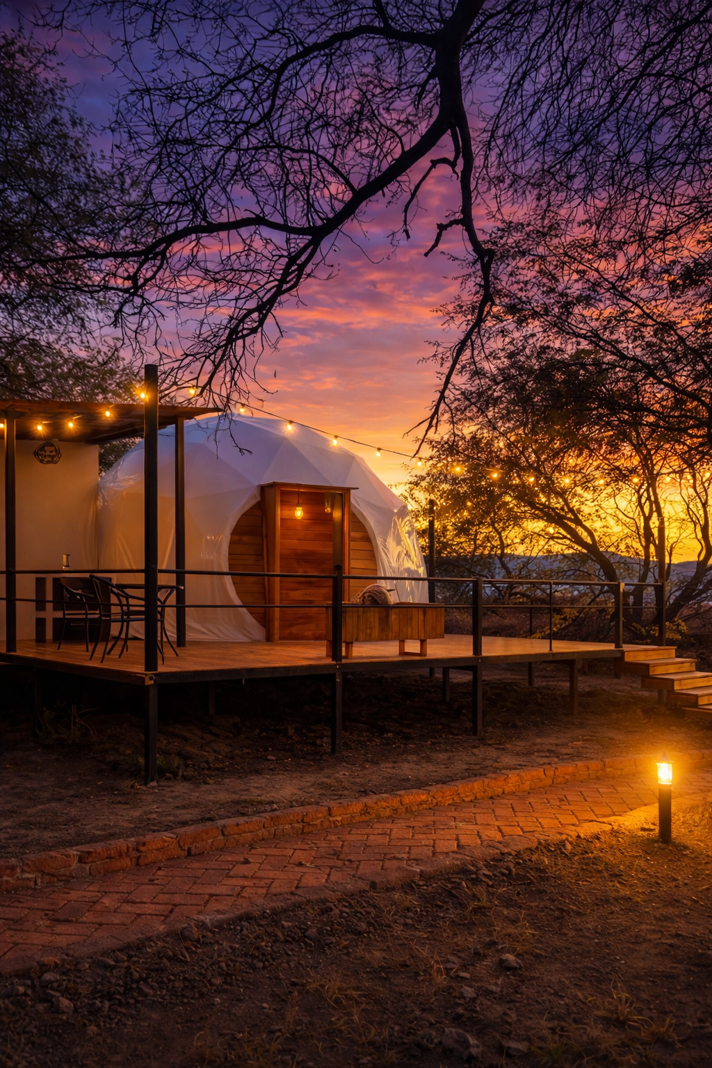 Glamping atardecer